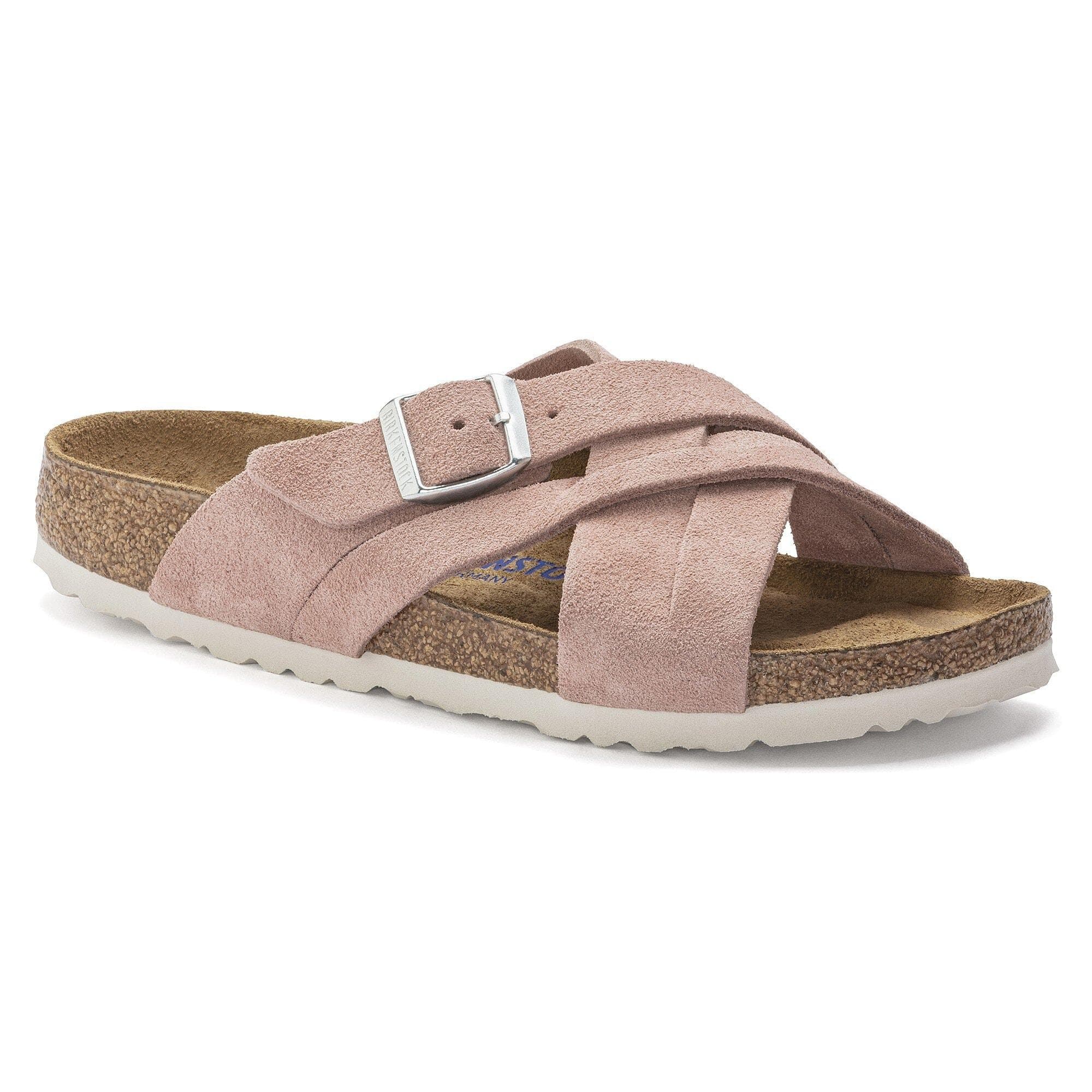 Birkenstock Lugano Soft Footbed Suede Leather Pink Clay