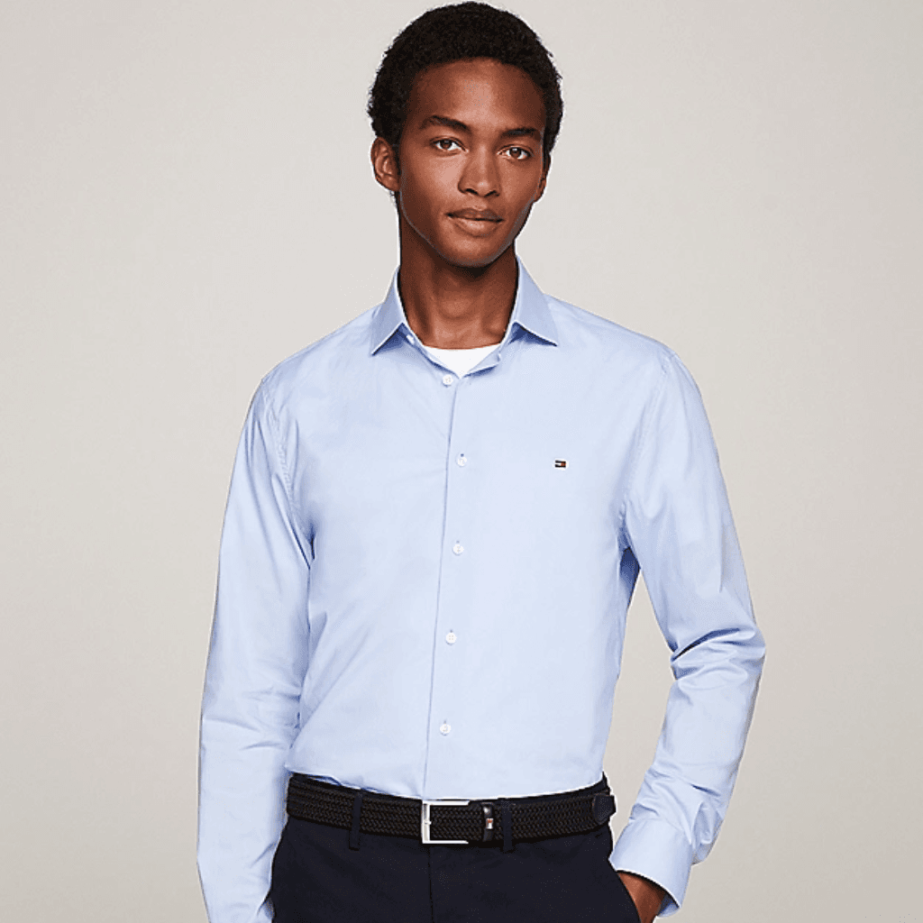 Tommy Hilfiger Core CL Flex Poplin SF Shirt Light Blue