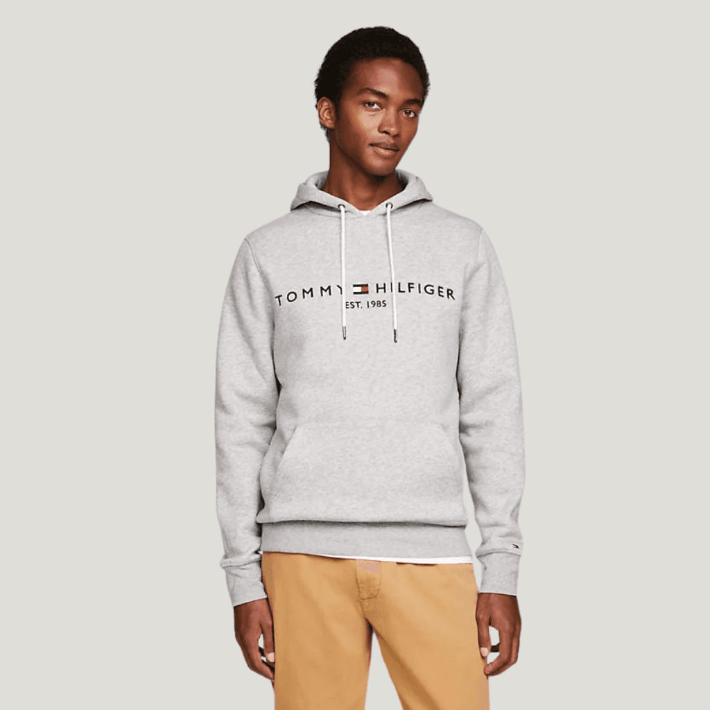 Tommy Hilfiger Core Tommy Logo Hoody Cloud Heather