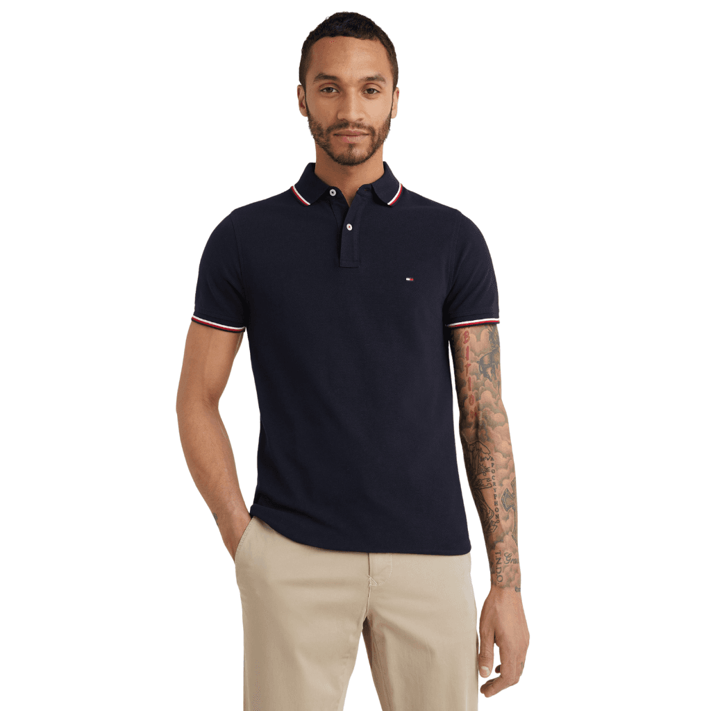 Tommy Hilfiger Core Tommy Tipped Slim Polo Desert Sky