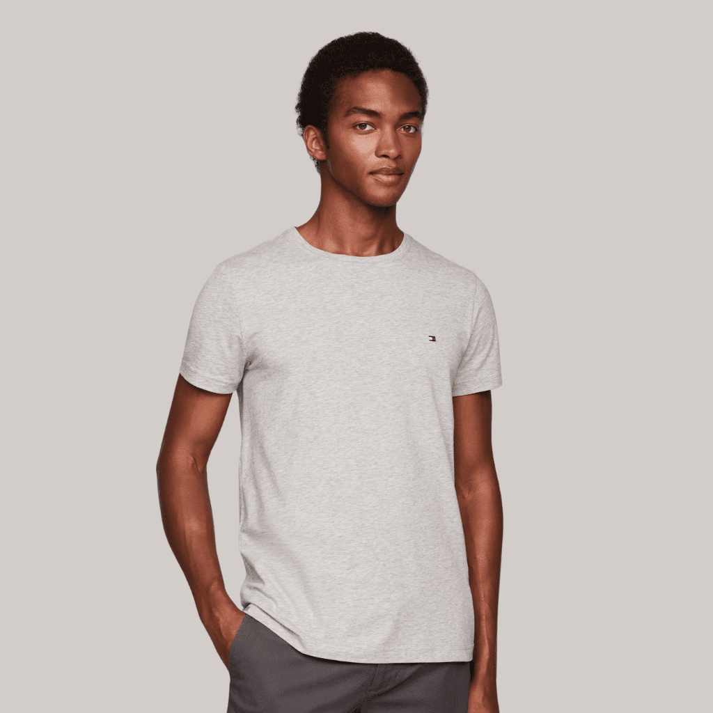 Tommy Hilfiger Core Stretch Slim C-NK Tee Light Grey Heather