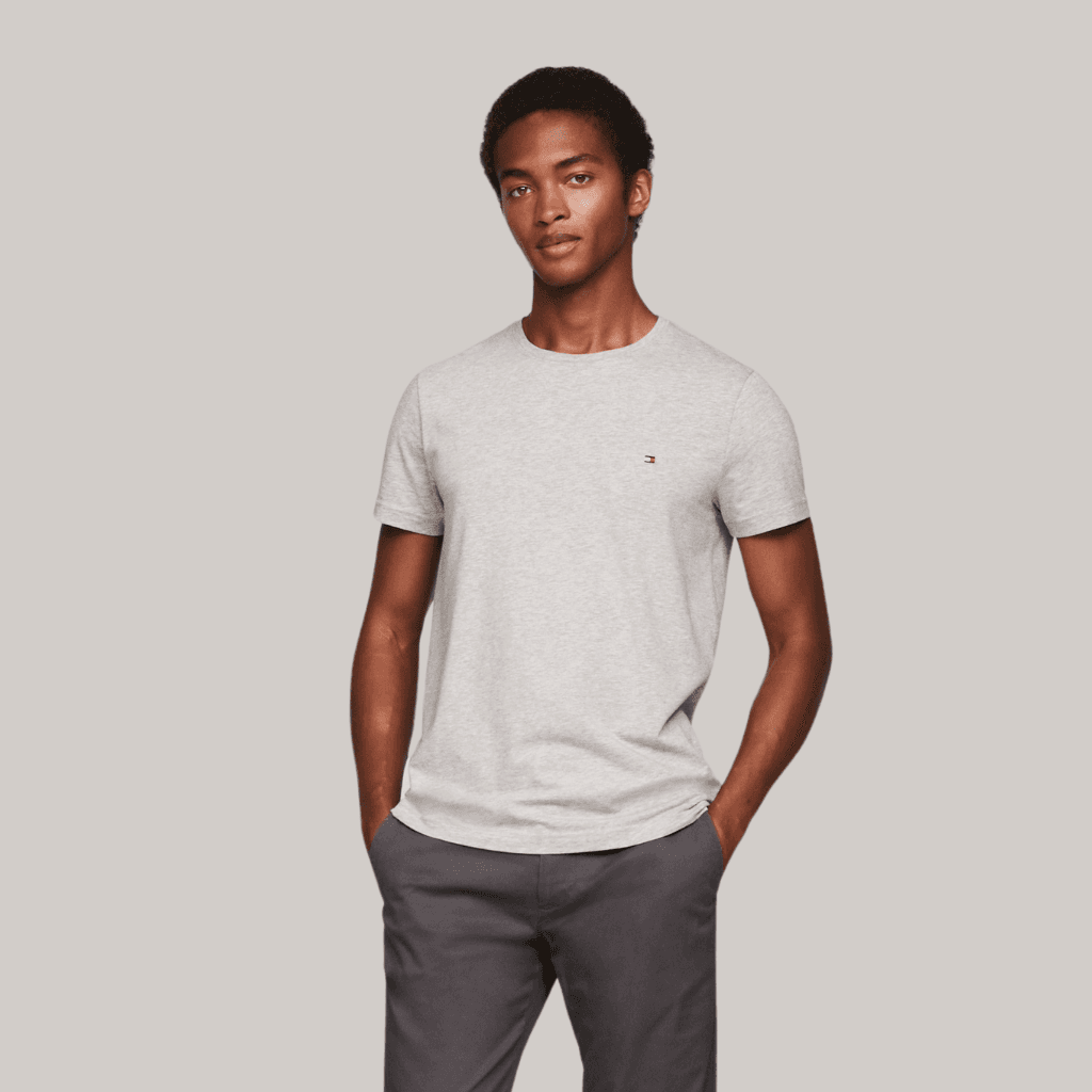 Tommy Hilfiger Core Stretch Slim C-NK Tee Light Grey Heather