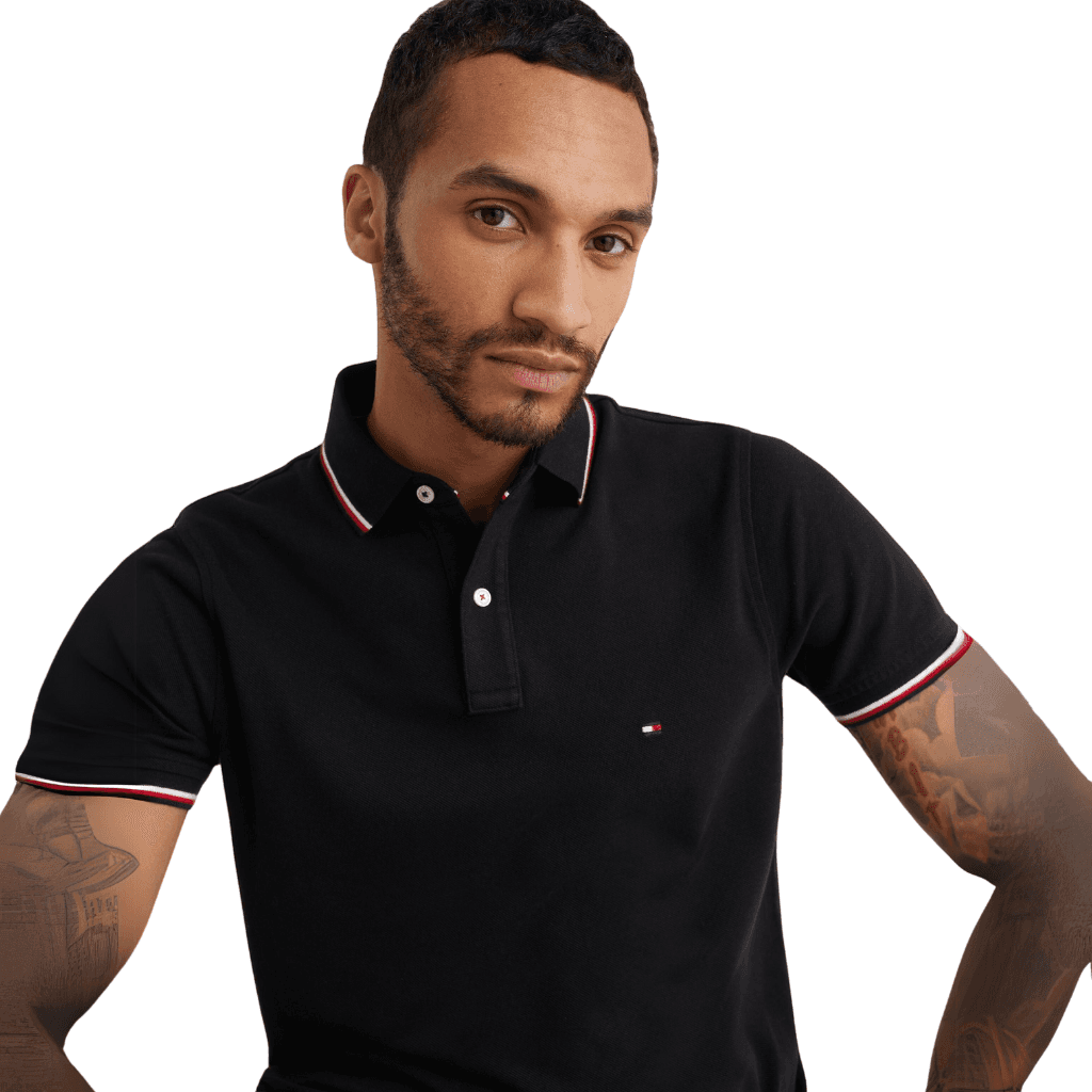 Tommy Hilfiger Core Tommy Tipped Slim Polo Black