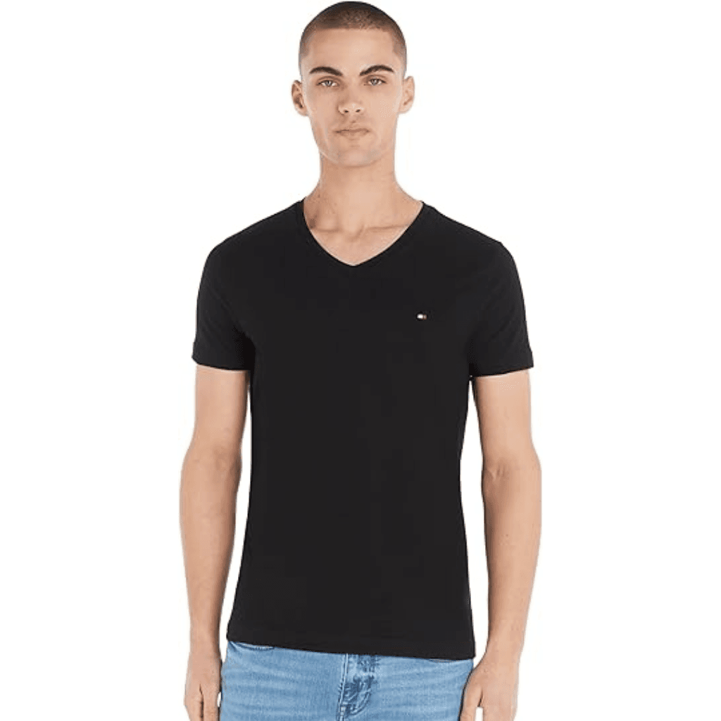 Tommy Hilfiger Core Stretch Slim V-NK Tee Black