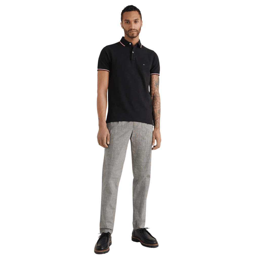 Tommy Hilfiger Core Tommy Tipped Slim Polo Black