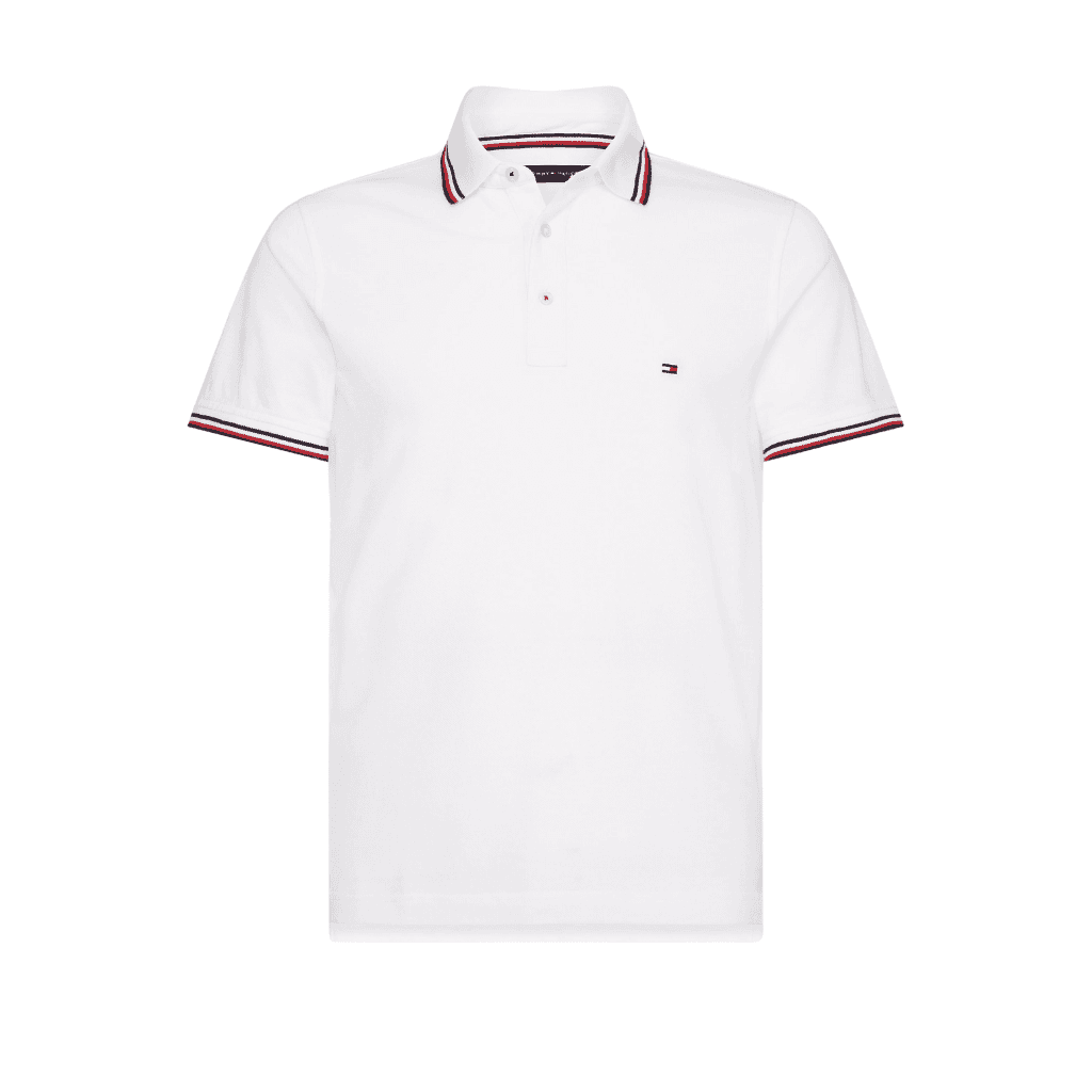 Tommy Hilfiger Core Tommy Tipped Slim Polo White swatch