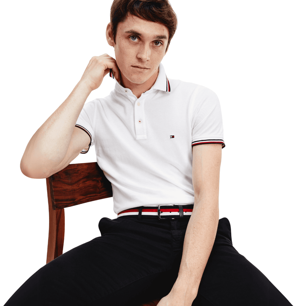 Tommy Hilfiger Core Tommy Tipped Slim Polo White