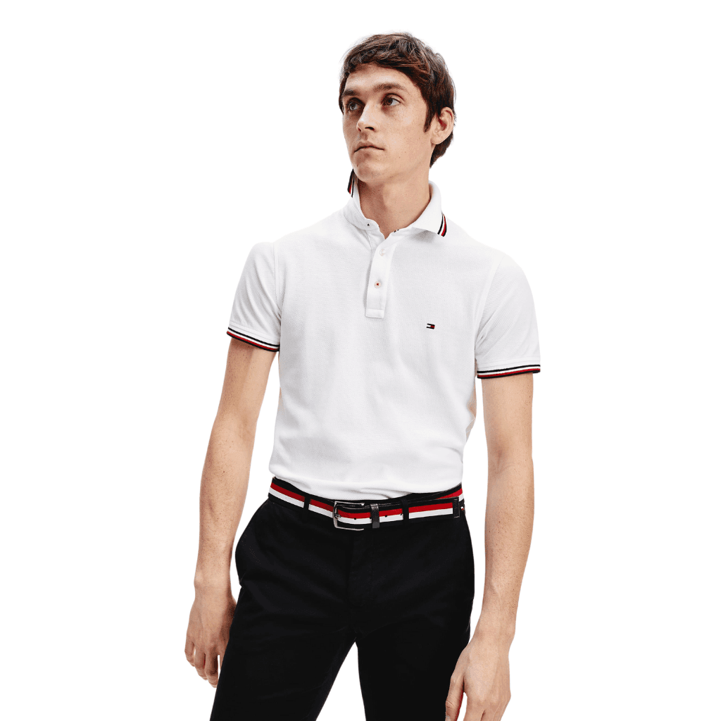 Tommy Hilfiger Core Tommy Tipped Slim Polo White